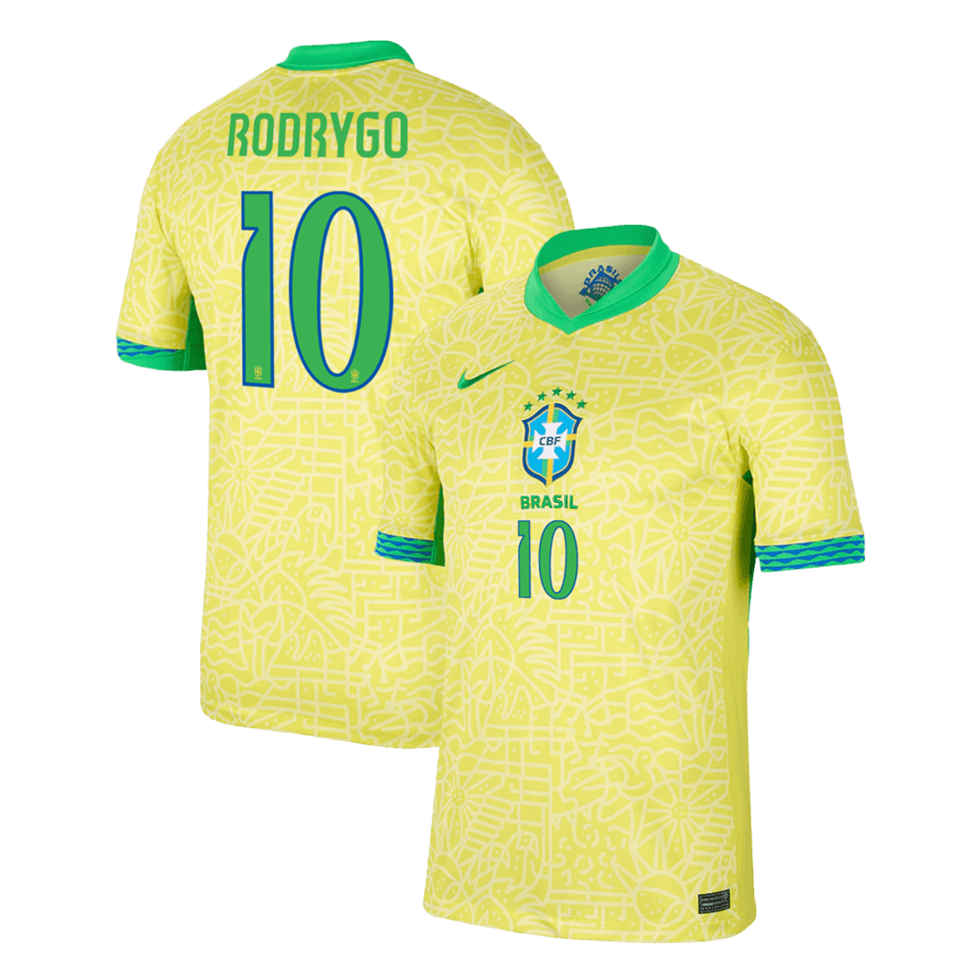 RODRYGO #10 Brazil Soccer Jersey Home Custom Shirt - bestsoccerstore