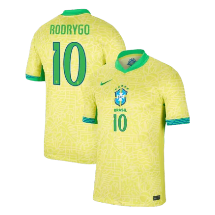 RODRYGO #10 Brazil Soccer Jersey Home Custom Shirt 2024 - bestsoccerstore