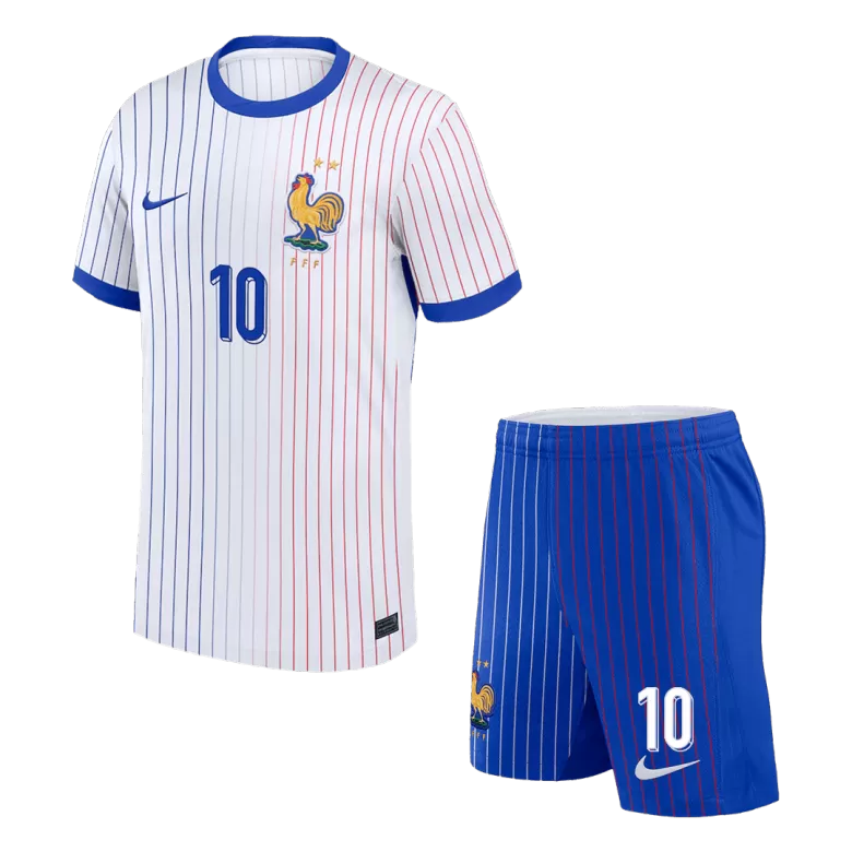 Kids France MBAPPE #10 Custom Euro Away Soccer Kits2024 - bestsoccerstore