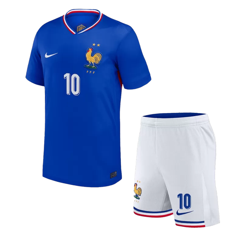 Kids France MBAPPE #10 Custom Euro Home Soccer Kits2024 - bestsoccerstore