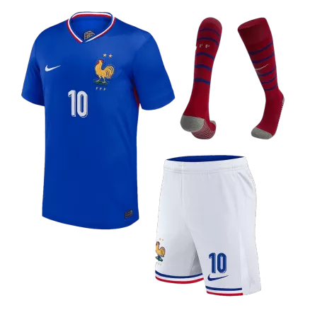Kids France MBAPPE #10 Custom Euro Home Full Soccer Kits2024 - bestsoccerstore