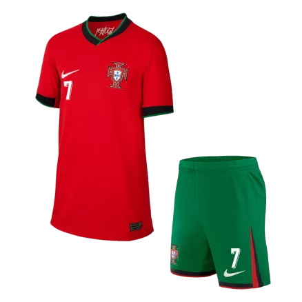 Kids Portugal RONALDO #7 Custom Euro Home Soccer Kits2024 - bestsoccerstore