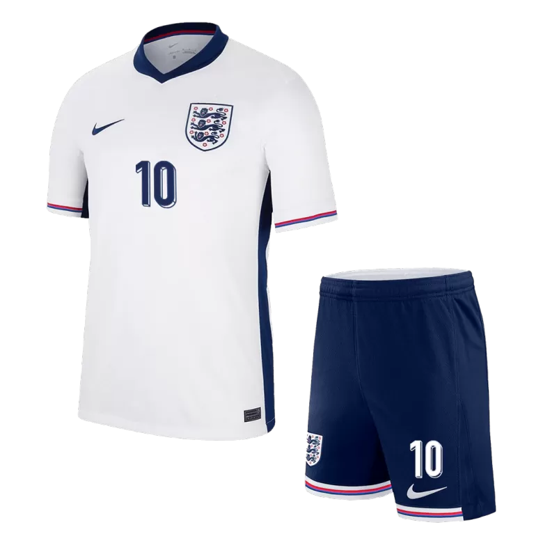 Kids England BELLINGHAM #10 Custom Home Soccer Kits Euro 2024 - bestsoccerstore