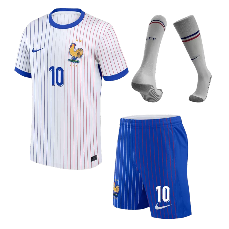 Kids France MBAPPE #10 Custom Euro Away Full Soccer Kits2024 - bestsoccerstore