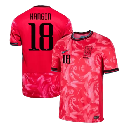 KANGIN #18 South Korea Soccer Jersey Home Custom Shirt 2024 - bestsoccerstore