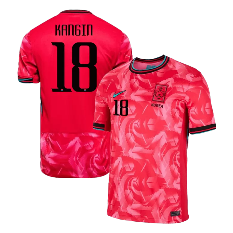 KANGIN #18 South Korea Soccer Jersey Home Custom Shirt 2024 - bestsoccerstore