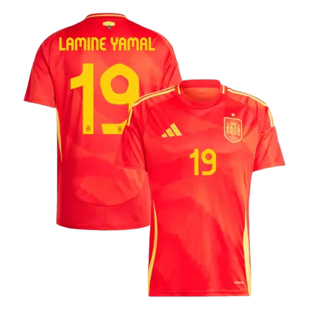 LAMINE YAMAL #19 Spain Soccer Jersey Home Custom Shirt 2024 - bestsoccerstore