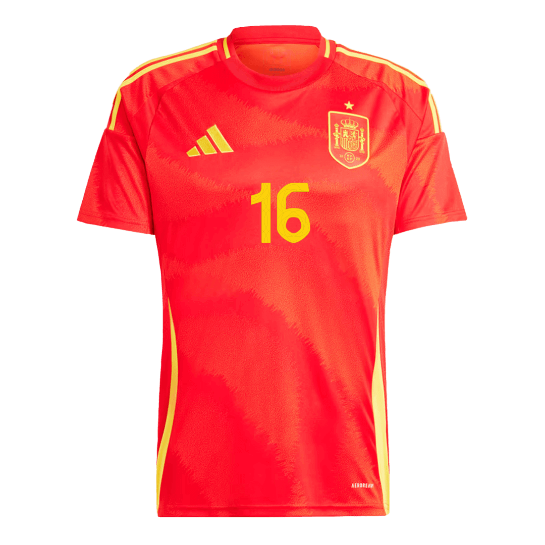 Spain Jersey Custom RODRIGO #16 Soccer Jersey Home - bestsoccerstore