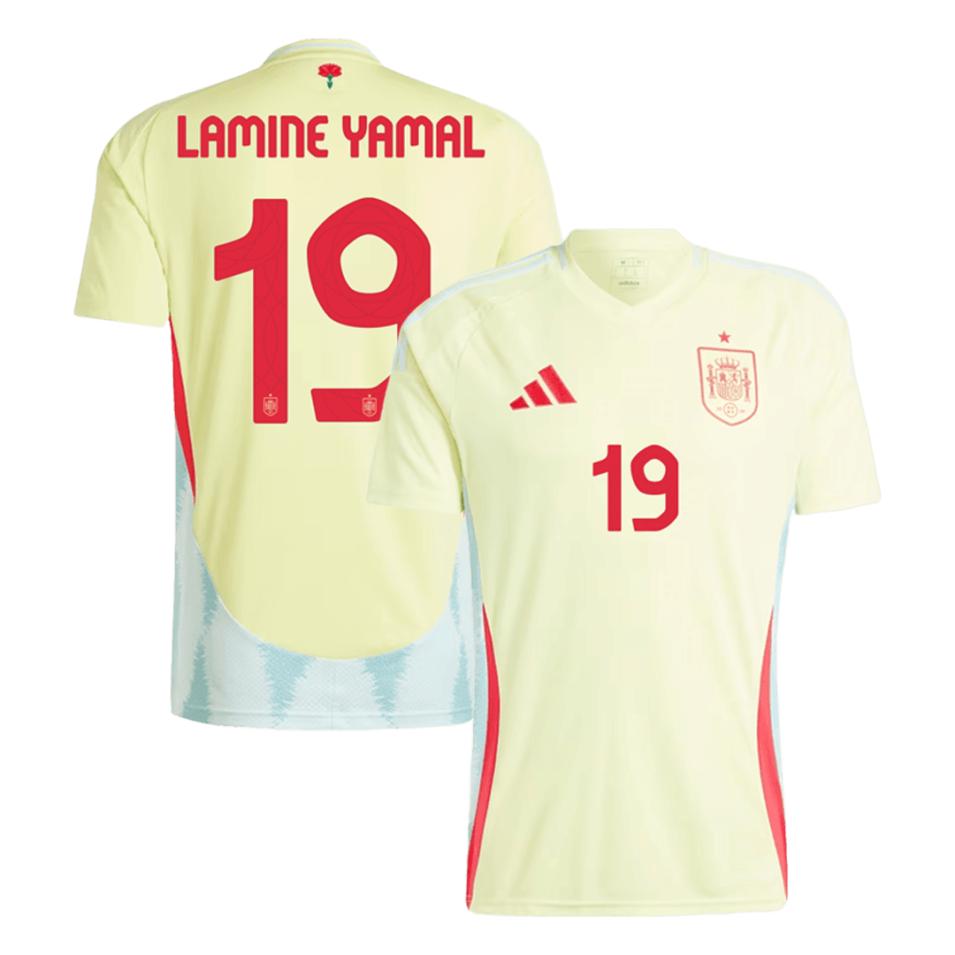 LAMINE YAMAL #19 Spain Soccer Jersey Away Custom Shirt 2024