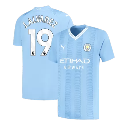 Men's J.ALVAREZ #19 Manchester City Home Soccer Jersey Shirt 2023/24 - bestsoccerstore