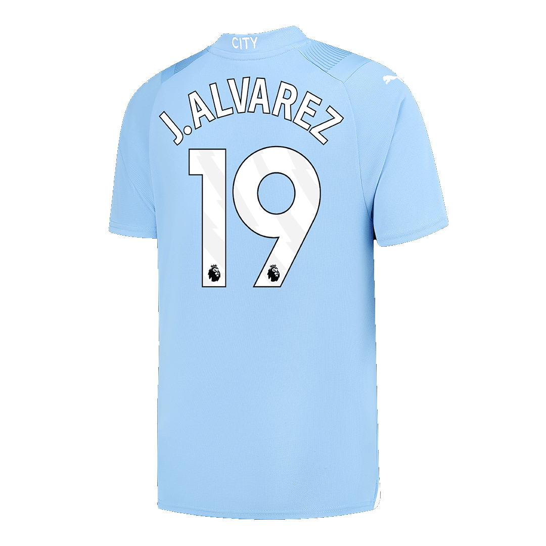 Men's J.ALVAREZ #19 Manchester City Home Soccer Jersey Shirt 2023/24 - bestsoccerstore