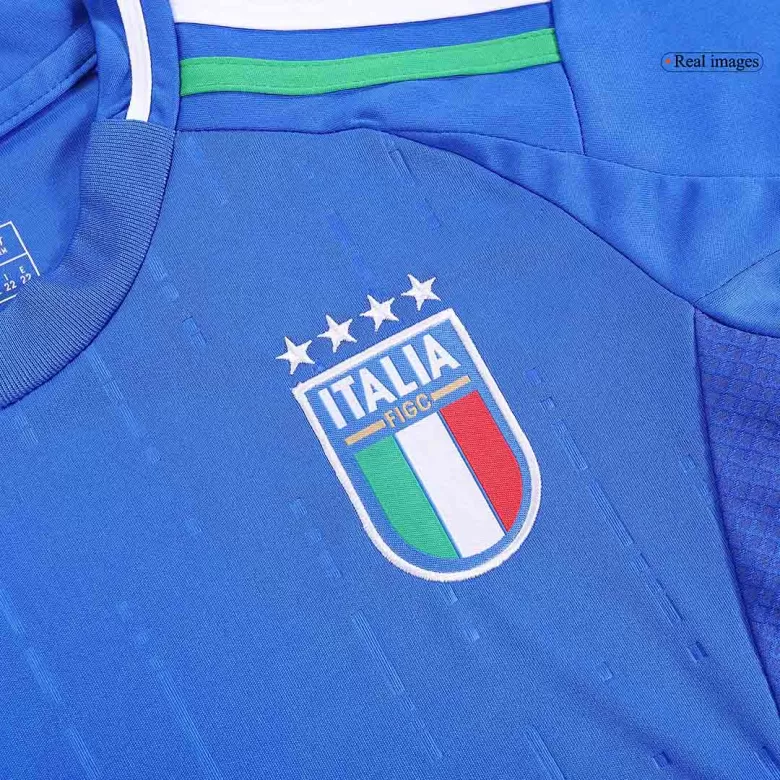 Kids Italy Home Soccer Kits 2024 Euro 2024 Blue - bestsoccerstore