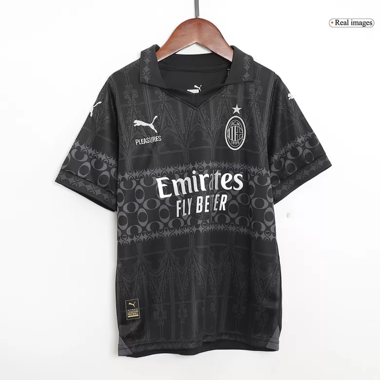 Kids AC Milan x Pleasures Custom Fourth Away Soccer Kits 2023/24 - bestsoccerstore