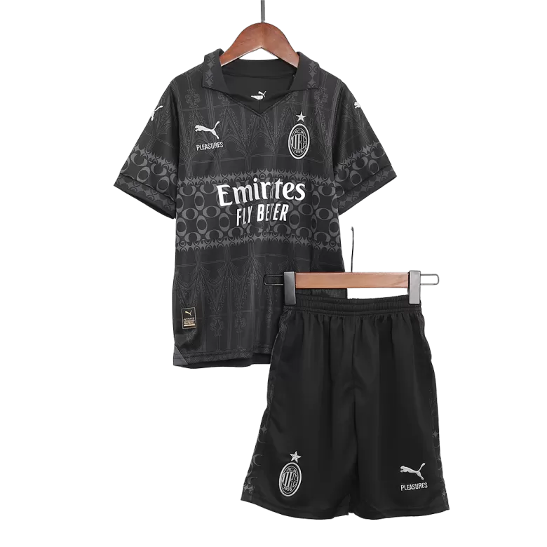 Kids AC Milan x Pleasures Custom Fourth Away Soccer Kits 2023/24 - bestsoccerstore