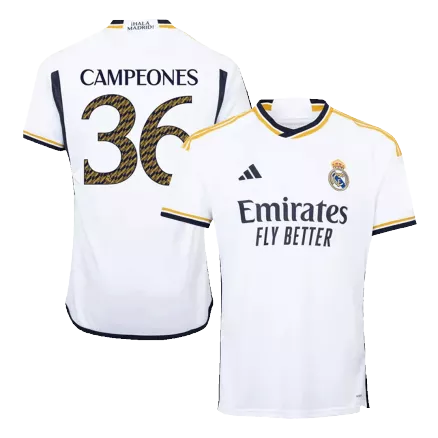 CAMPEONES #36 Real Madrid Home Soccer Jersey 2023/24 - bestsoccerstore