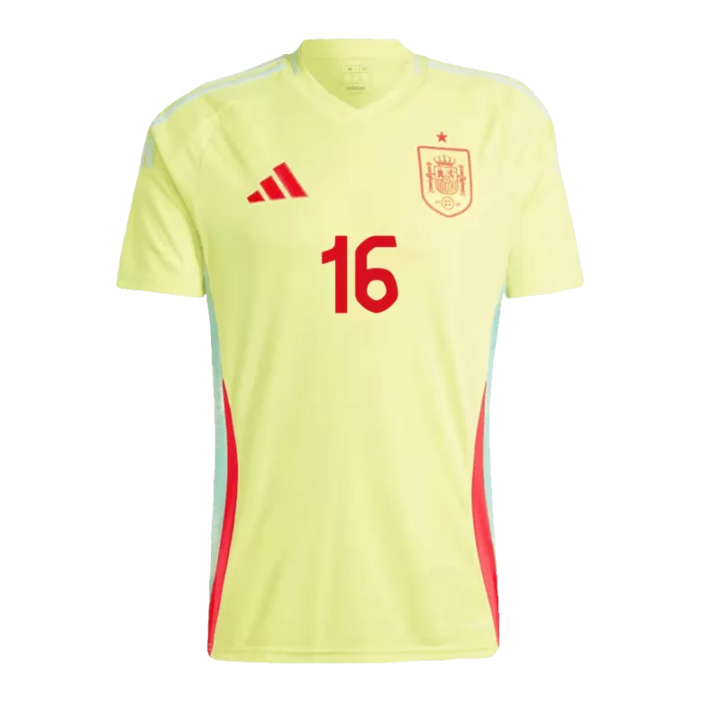 RODRIGO #16 Spain Soccer Jersey Away Custom Shirt 2024 - bestsoccerstore