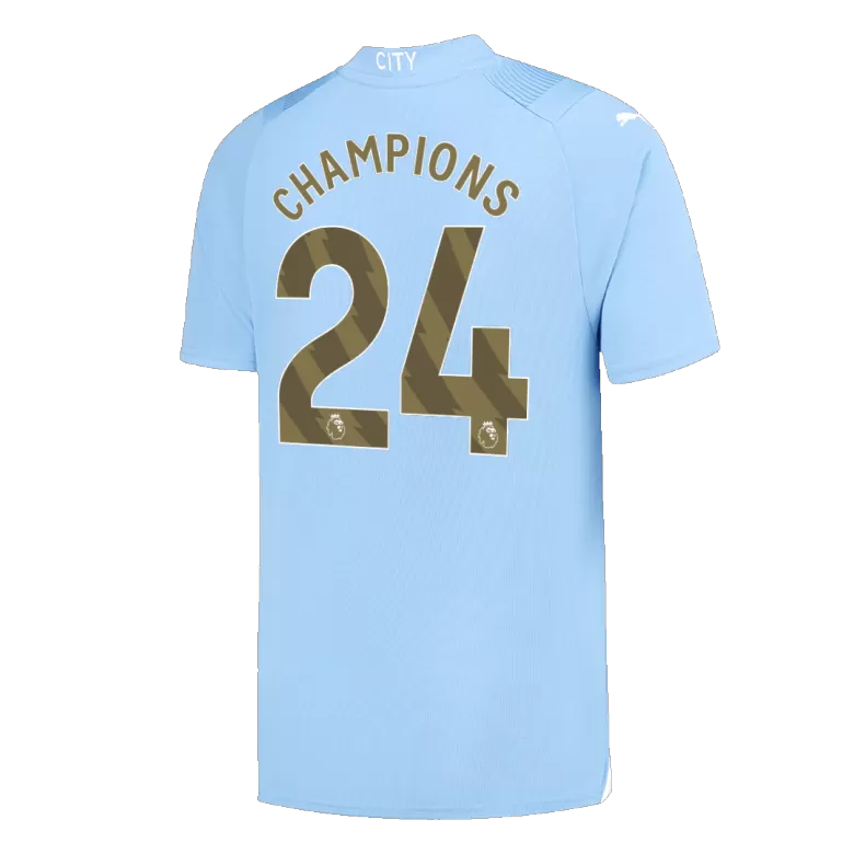 CHAMPIONS #24 Manchester City Home Soccer Jersey 2023/24 - bestsoccerstore