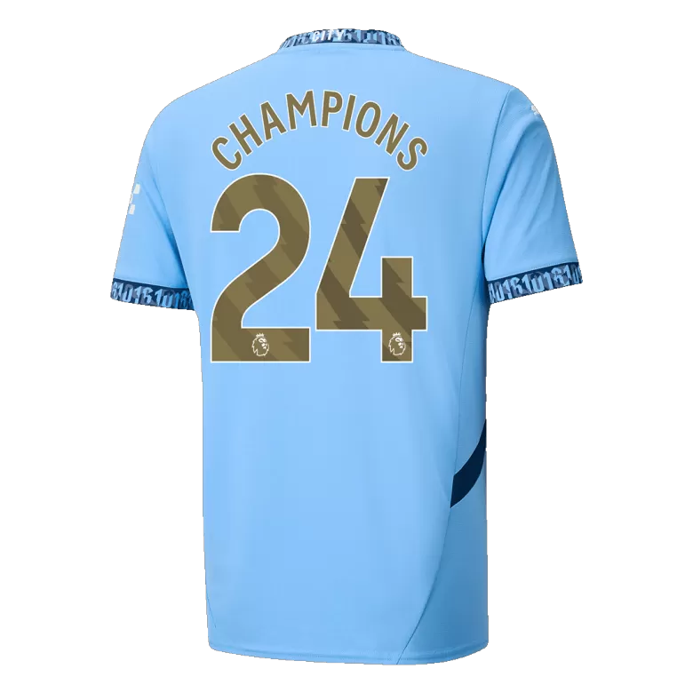 CHAMPIONS #24 Manchester City Soccer Jersey Home Shirt 2024/25 - bestsoccerstore