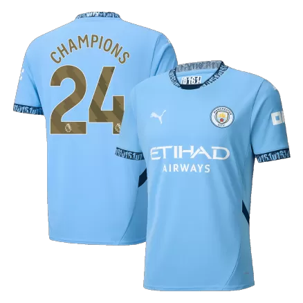 CHAMPIONS #24 Manchester City Soccer Jersey Home Shirt 2024/25 - bestsoccerstore