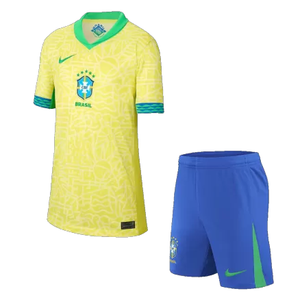Kids Brazil Custom Home Soccer Kits 2024 - bestsoccerstore