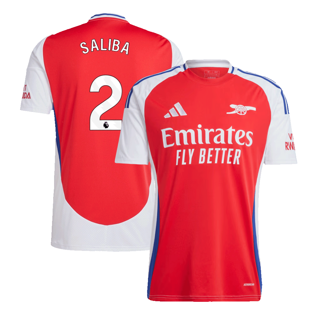 Arsenal Jersey Custom SALIBA #2 Soccer Jersey Home - bestsoccerstore