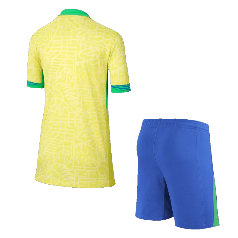 Kids Brazil Home Soccer Kits 2024 - bestsoccerstore