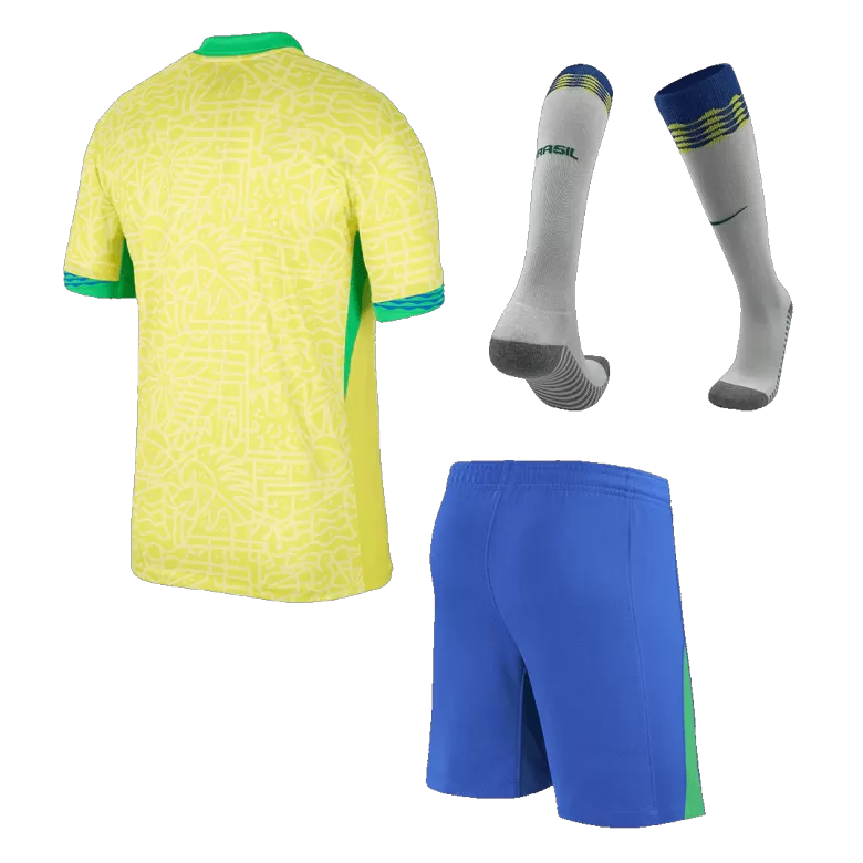 Brazil Home Custom Full Soccer Kit 2024 - bestsoccerstore