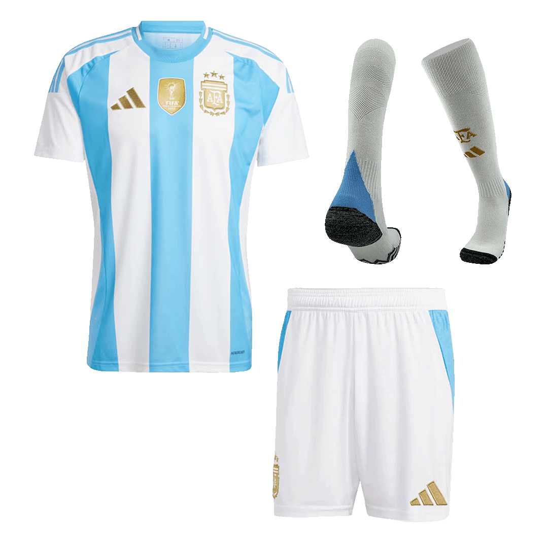 Argentina Home Custom Full Soccer Kit - bestsoccerstore