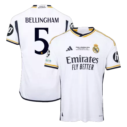 Authentic BELLINGHAM #5 Soccer Jersey Real Madrid Home Shirt 2023/24- UCL FINAL - bestsoccerstore