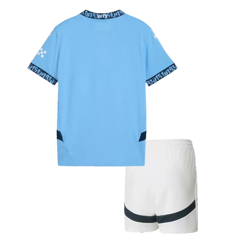 Kids Manchester City Custom Home Soccer Kits 2024/25 - bestsoccerstore