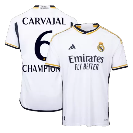 Authentic CHAMPIONS CARVAJAL #6 Soccer Jersey Real Madrid Home Shirt 2023/24 - bestsoccerstore