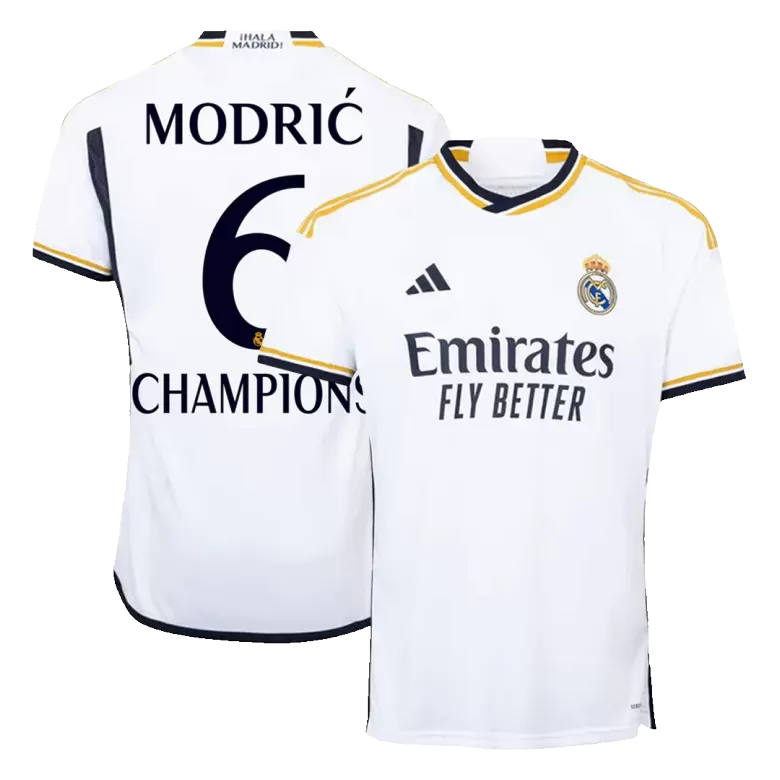 MODRIĆ #6 CHAMPIONS Real Madrid Home Soccer Jersey 2023/24-Plus Size - bestsoccerstore