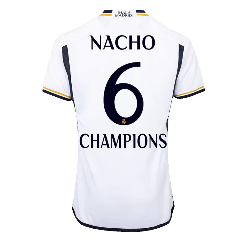 Authentic CHAMPIONS NACHO #6 Soccer Jersey Real Madrid Home Shirt 2023/24 - bestsoccerstore