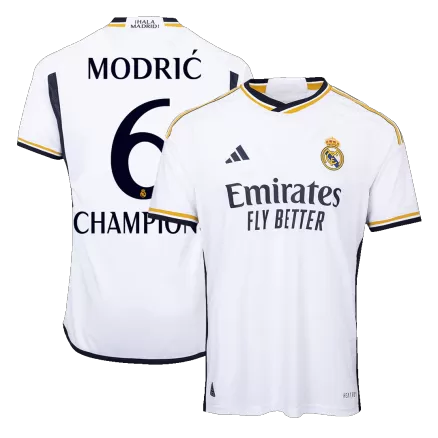 Authentic CHAMPIONS MODRIĆ #6 Soccer Jersey Real Madrid Home Shirt 2023/24 - bestsoccerstore