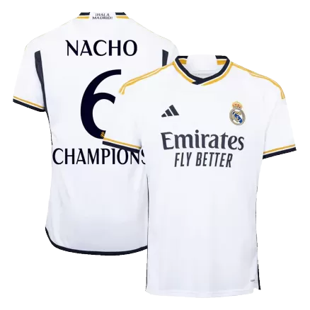 NACHO #6 CHAMPIONS Real Madrid Home Soccer Jersey 2023/24-Plus Size - bestsoccerstore
