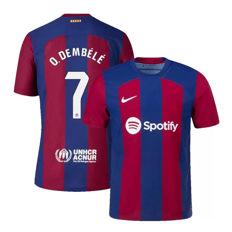 Authentic  Jersey O.DEMBÉLÉ #7 Custom Home Soccer Jersey 2023/24 - bestsoccerstore