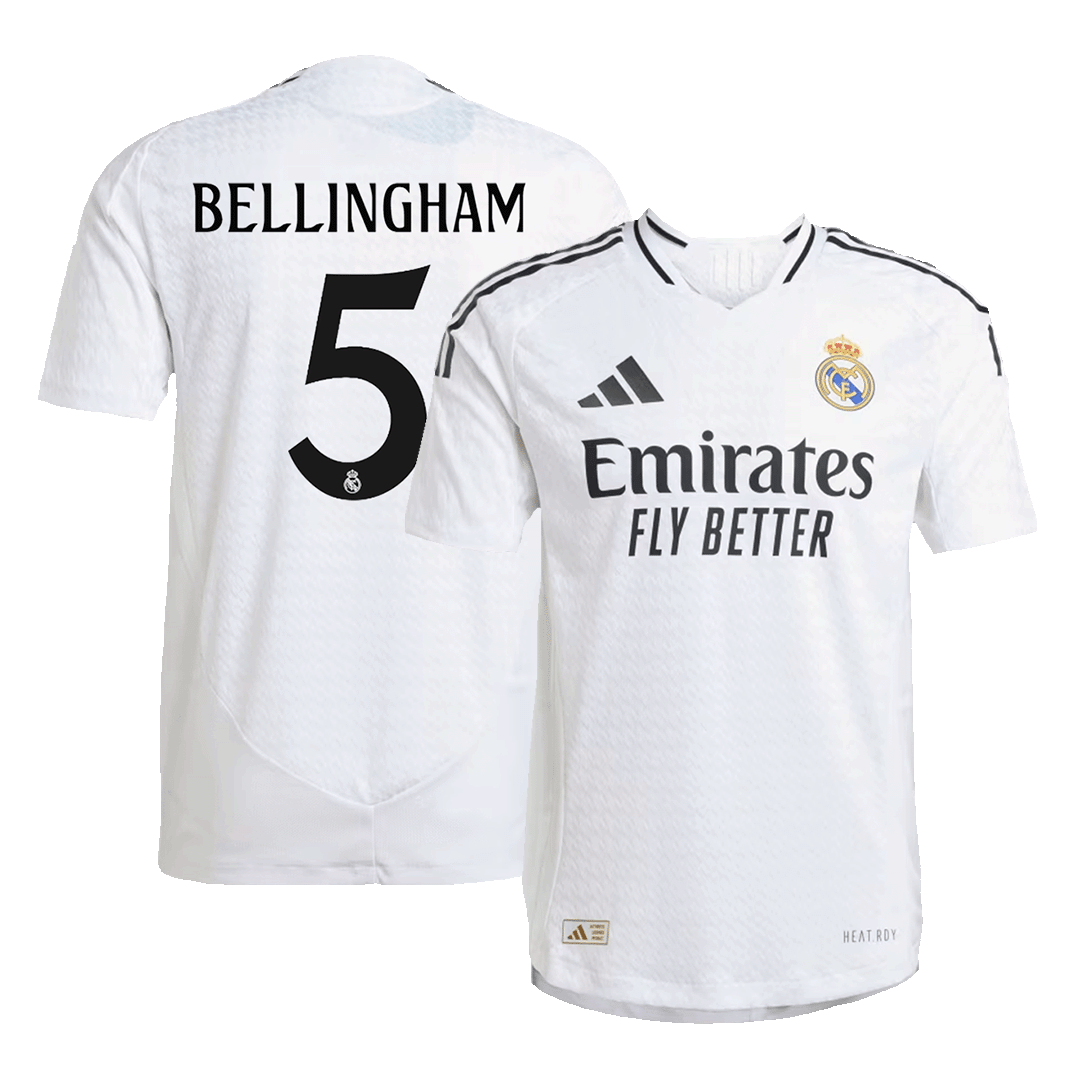 Real Madrid BELLINGHAM #5 Home Custom Player Version Soccer Jersey - bestsoccerstore