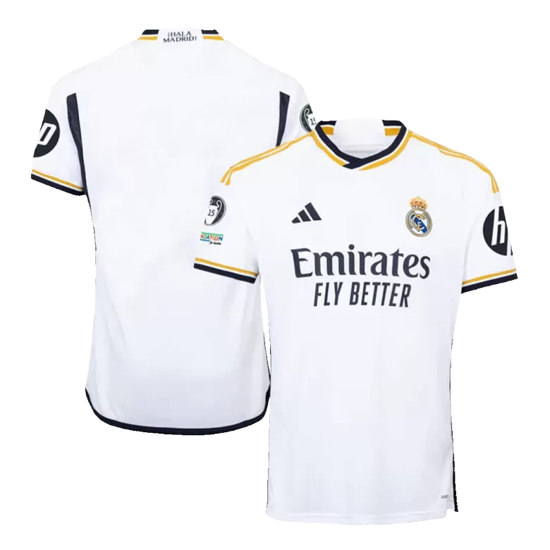 Real Madrid Home Soccer Jersey 2023/24 - UCL Champion 15 - bestsoccerstore