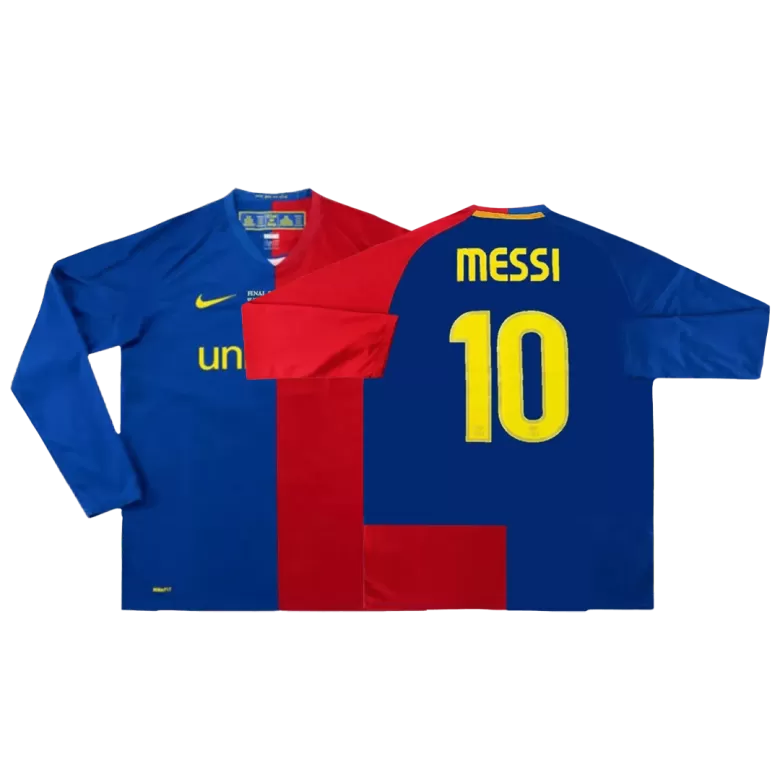  Long Sleeve Jersey MESSI #10 Home Retro Soccer Jersey 2008/09 - UCL - bestsoccerstore