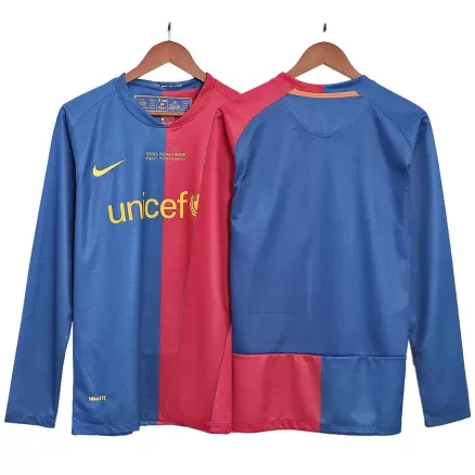 Barcelona Retro Jersey Home Long Sleeve Soccer Shirt 2008/09 - UCL - bestsoccerstore