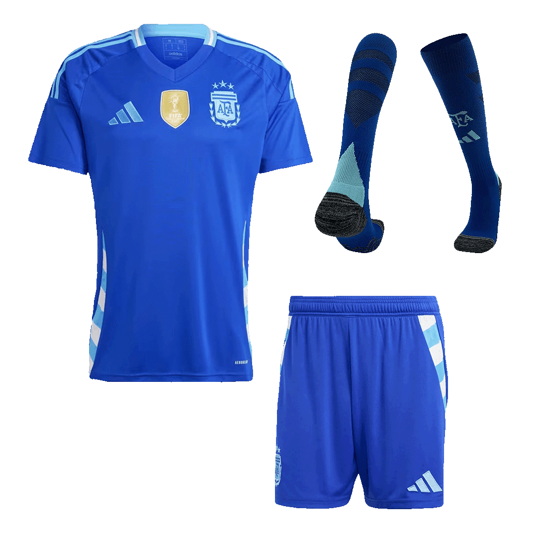 Argentina Away Custom Full Soccer Kit - bestsoccerstore