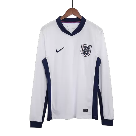 England Long Sleeve Jersey Home Football Shirt 2024 - bestsoccerstore