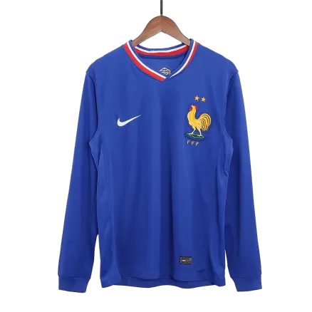 France Long Sleeve Jersey Home Football Shirt 2024 - bestsoccerstore