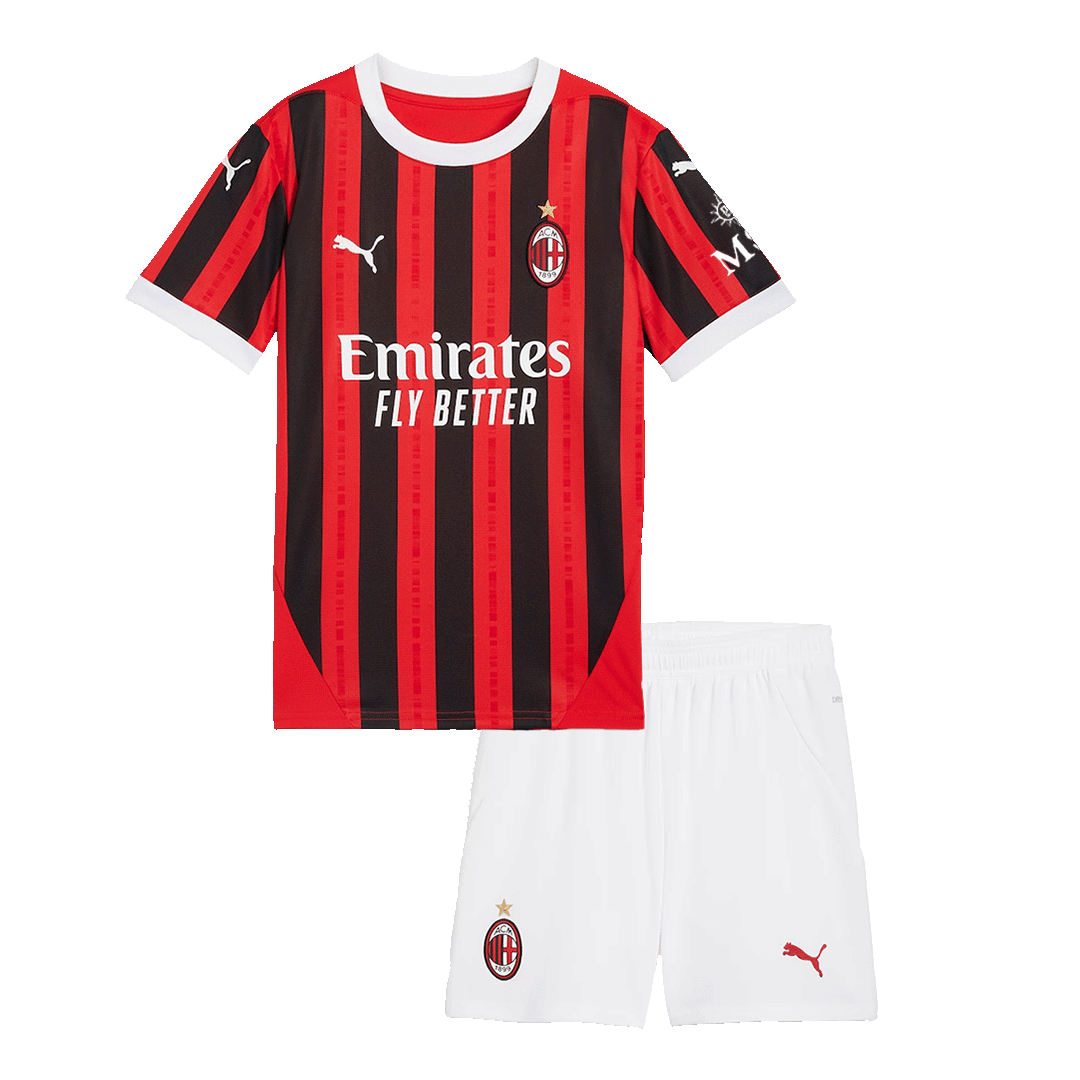 Kids AC Milan Home Soccer Kits 2024/25 | Bestsoccerstore