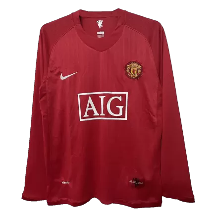 Manchester United Jersey Custom Home Soccer Jersey 2007/08 - bestsoccerstore