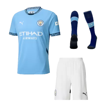 Manchester City Home Custom Full Soccer Kit 2024/25 - bestsoccerstore