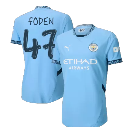 Authentic FODEN #47 Soccer Jersey Manchester City Home Shirt 2024/25-UCL - bestsoccerstore