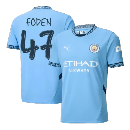 FODEN #47 Manchester City Soccer Jersey Home Custom Shirt 2024/25-UCL - bestsoccerstore