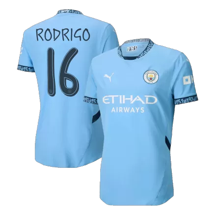 Authentic RODRIGO #16 Soccer Jersey Manchester City Home Shirt 2024/25-UCL - bestsoccerstore