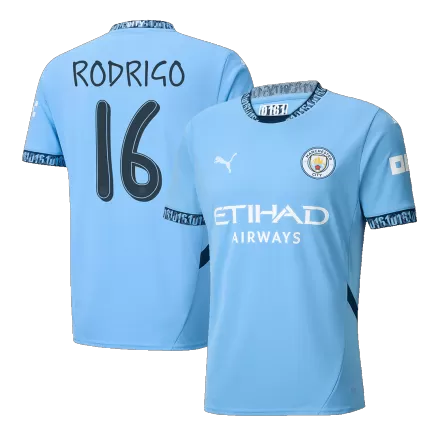RODRIGO #16 Manchester City Soccer Jersey Home Custom Shirt 2024/25-UCL - bestsoccerstore